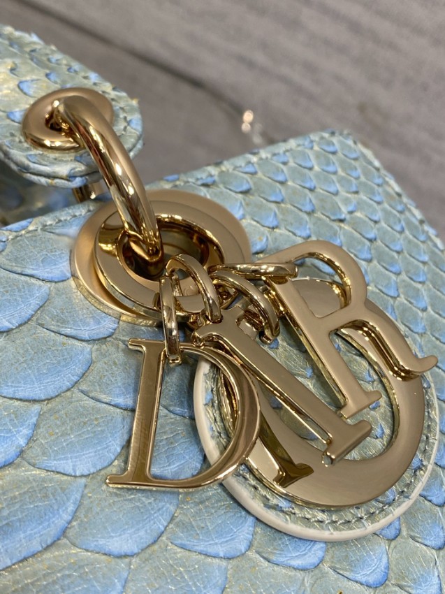 ディオール n級品 レディディオール ミニバッグ ライトブルー 型押しレザー 上品2WAY_9