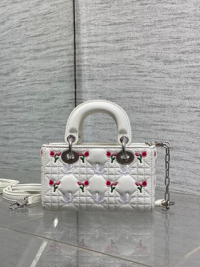 ディオール スーパーコピー レディディオール ミニバッグ 2WAYミニバッグ ホワイト系 刺繍デザイン カナージュ_2