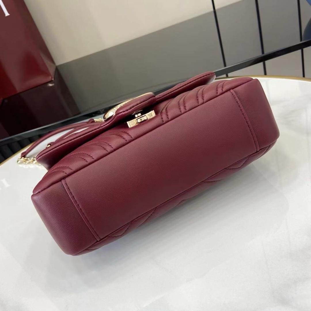 グッチ コピー GGマーモント コンパクトバッグ ボルドー キルティングチェーンショルダー 837280_6