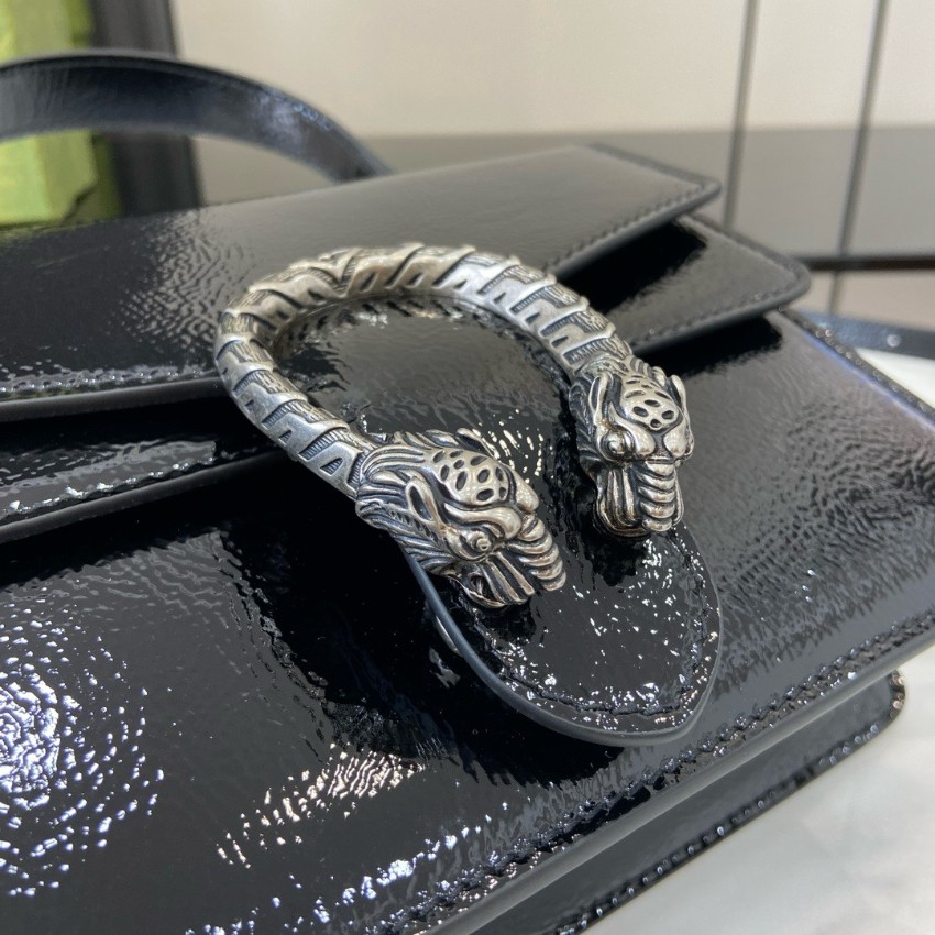 グッチ スーパーコピー 届く ディオニュソス パテントレザー ハンドバッグ ブラック 艶感仕上げ 799599_3