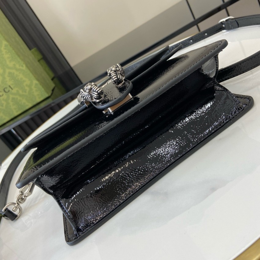 グッチ スーパーコピー 届く ディオニュソス パテントレザー ハンドバッグ ブラック 艶感仕上げ 799599_1