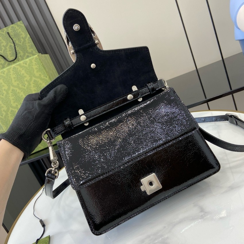 グッチ スーパーコピー 届く ディオニュソス パテントレザー ハンドバッグ ブラック 艶感仕上げ 799599_9