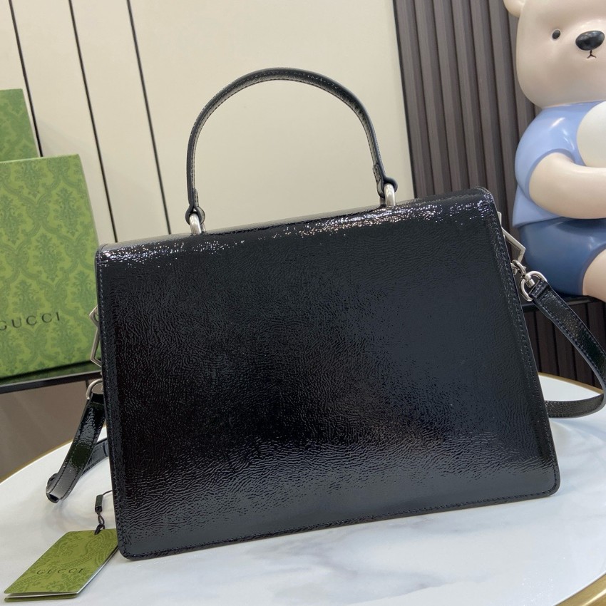 グッチ スーパーコピー ディオニュソス パテントレザー コンパクトバッグ ブラック 艶感仕上げ 795007_3