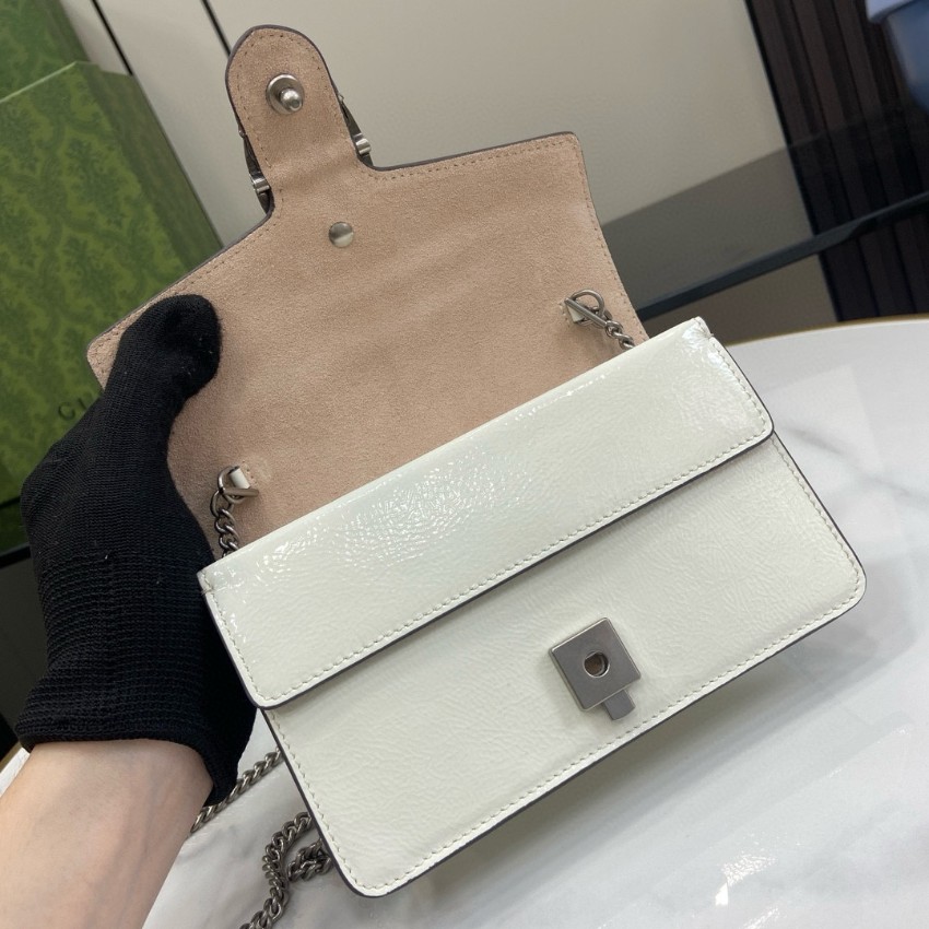 グッチ n級品 ディオニュソス パテントレザー ミニショルダーバッグ ホワイト 上品光沢 795368_8
