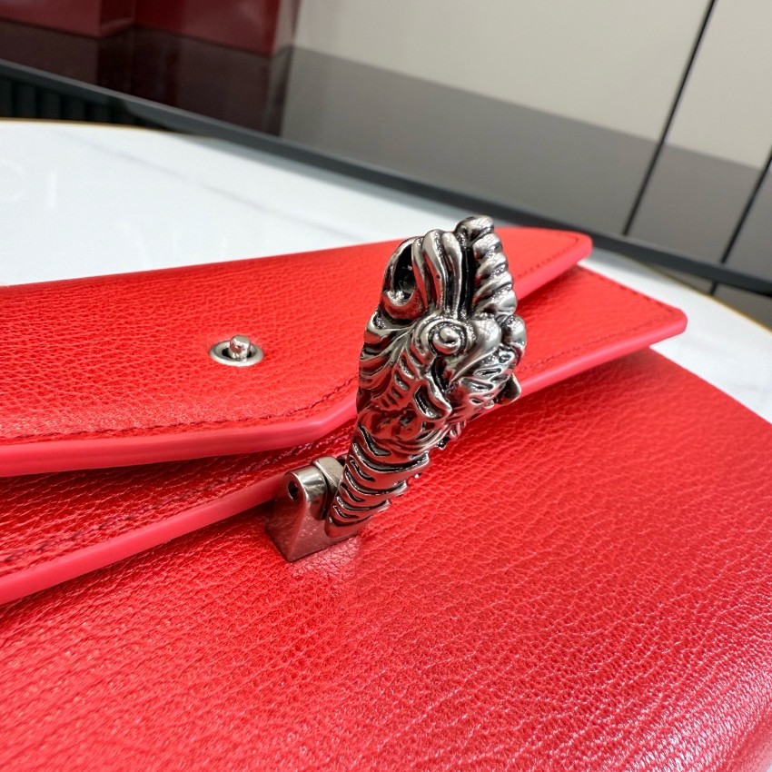 グッチ 並行輸入品 ディオニュソス レザー チェーンショルダーバッグ レッド 鮮やか発色 876531_4