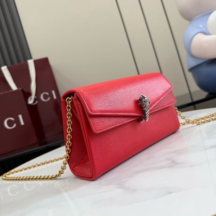 グッチ 並行輸入品 ディオニュソス レザー チェーンショルダーバッグ レッド 鮮やか発色 876531_7