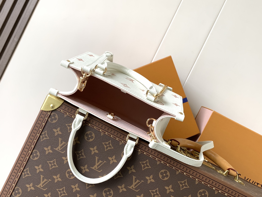 ルイヴィトン コピー オンザゴー ハンドバッグ ホワイトピンク コンパクトバッグ 上品 M28313 M14403_3