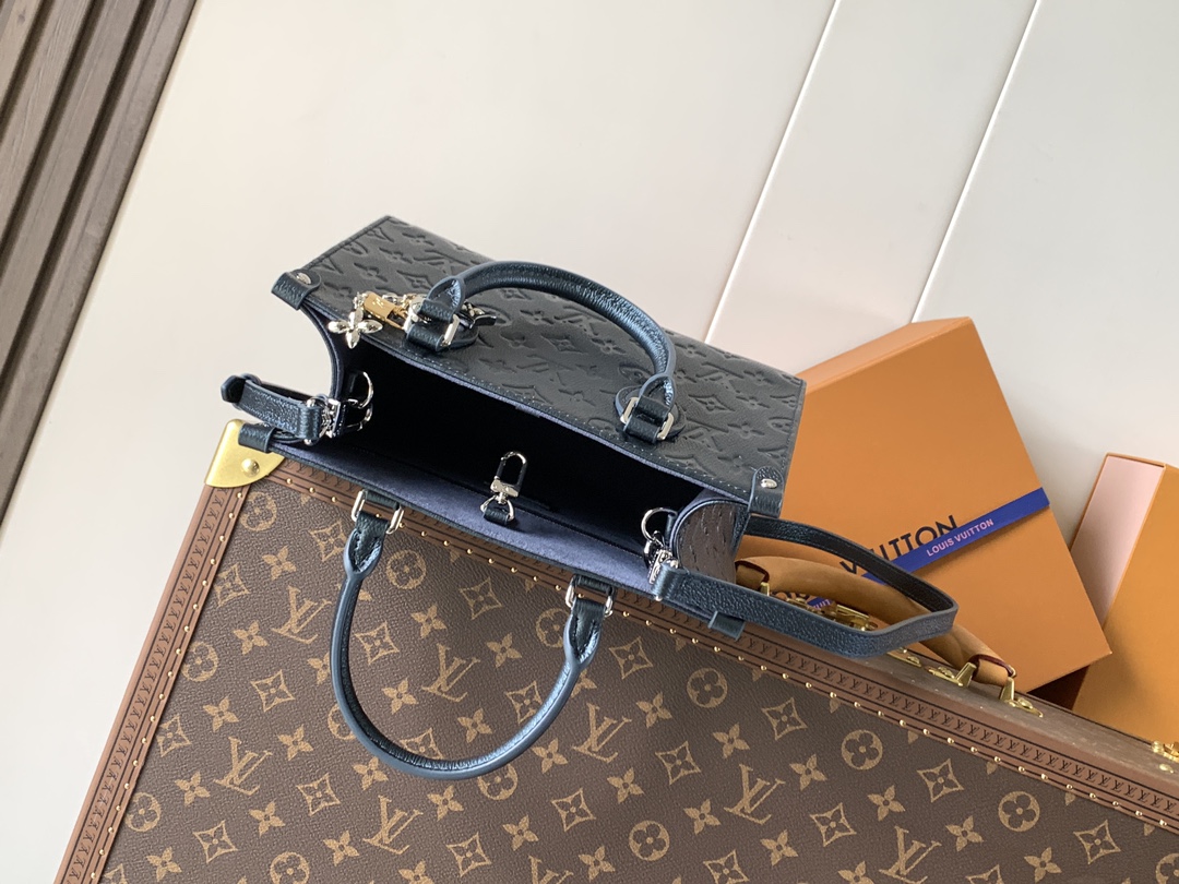 ルイヴィトン n級品 オンザゴー ハンドバッグ ブラックエンボスレザー コンパクトバッグ M45659 M45653_3