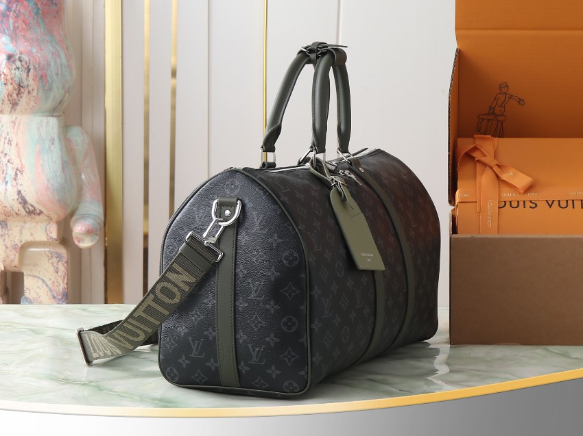 ルイ・ヴィトン スーパーコピー キーポル モノグラム ボストンバッグ ブラック カーキコンビ 大容量 M28837_2