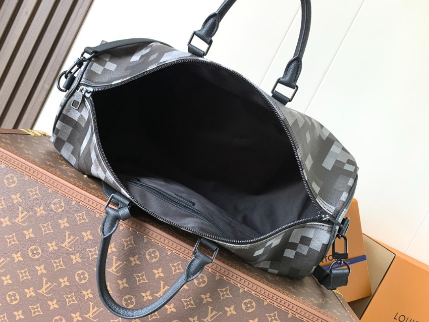 ルイ・ヴィトン コピー キーポル ダミエ調チェック ボストンバッグ ブラック グレー モザイクデザイン M14957_5