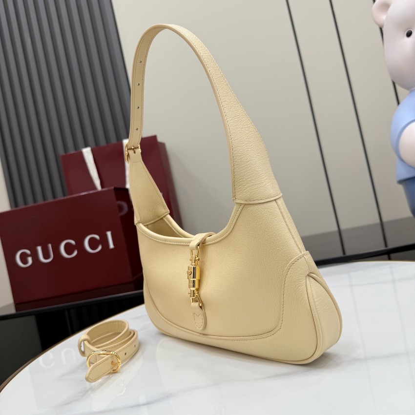 グッチ ハイブランド ジャッキー1961 レザー ワンショルダーバッグ ベージュ ゴールド金具 863137_2