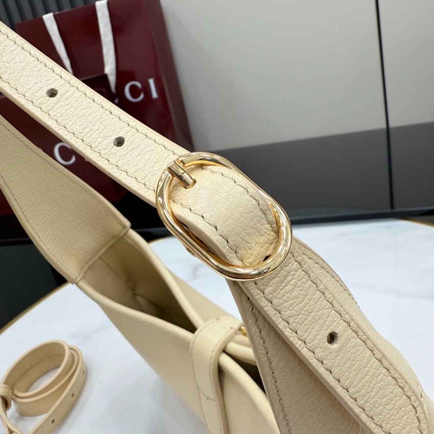 グッチ ハイブランド ジャッキー1961 レザー ワンショルダーバッグ ベージュ ゴールド金具 863137_6