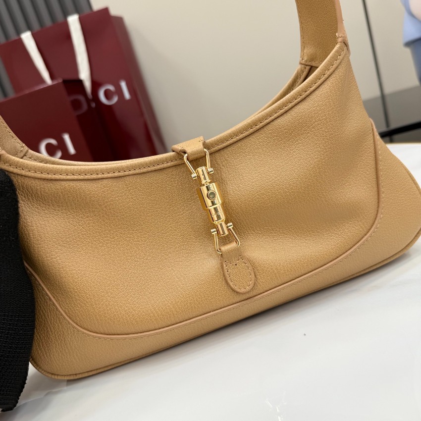 グッチ 並行輸入品 ジャッキー1961 レザー ワンショルダーバッグ キャメル ゴールド金具 863137_6