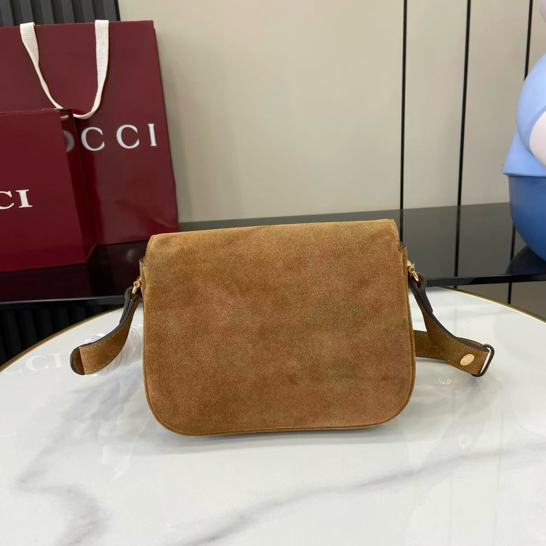 グッチ ハイブランド ホースビット1955 スエード ショルダーバッグ ブラウン ゴールド金具 847064_3