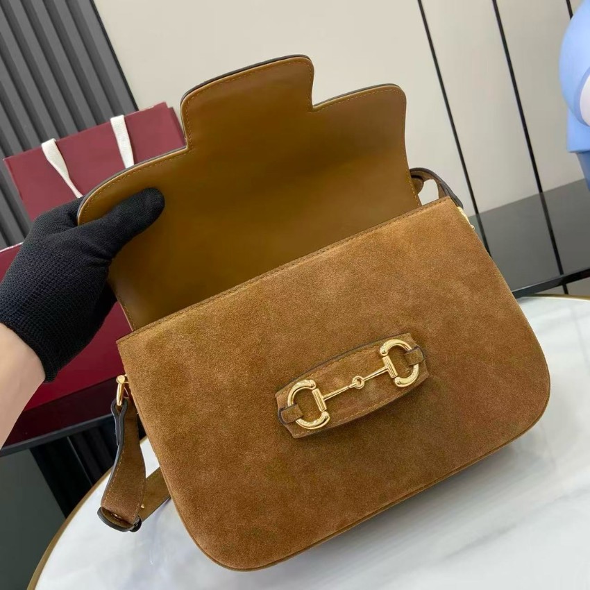グッチ 並行輸入品 ホースビット1955 スエード ショルダーバッグ キャメルブラウン 上品仕上げ 847063_5