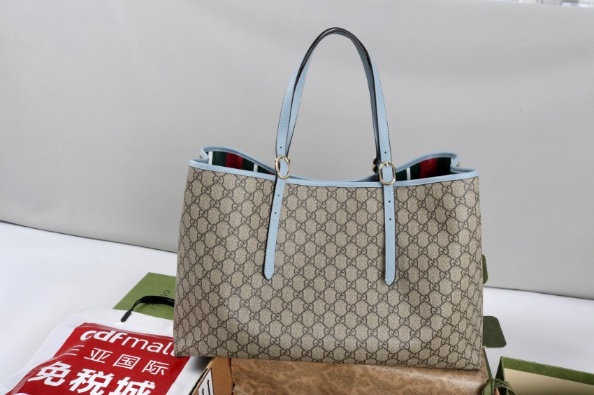 グッチ スーパーコピー 届く オフィディア GGキャンバス トートバッグ ベージュ ブルー切替 815212_10