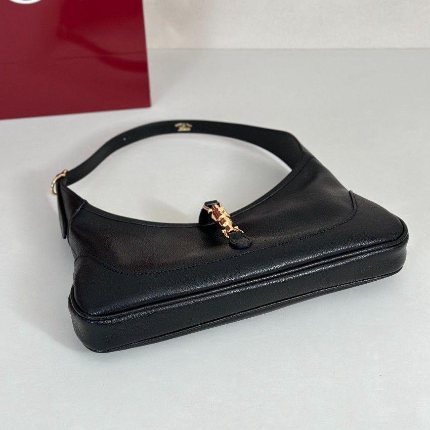 グッチ 並行輸入品 ジャッキー1961 2WAYバッグ ブラック レザー調 ゴールド金具デザイン 863137_1
