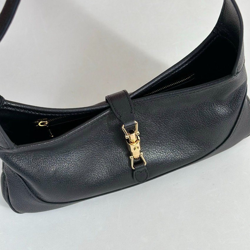 グッチ 並行輸入品 ジャッキー1961 2WAYバッグ ブラック レザー調 ゴールド金具デザイン 863137_5