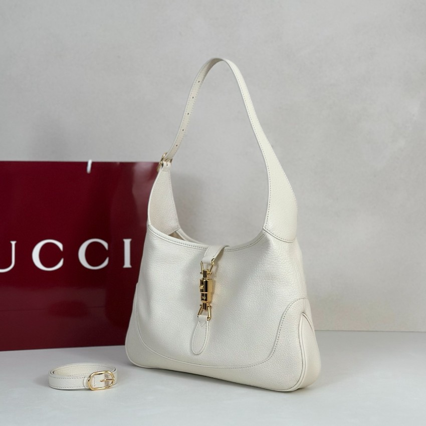 グッチ 並行輸入品 ジャッキー1961 ショルダーバッグ アイボリー レザー調 ゴールド金具 上品デザイン 863136_3