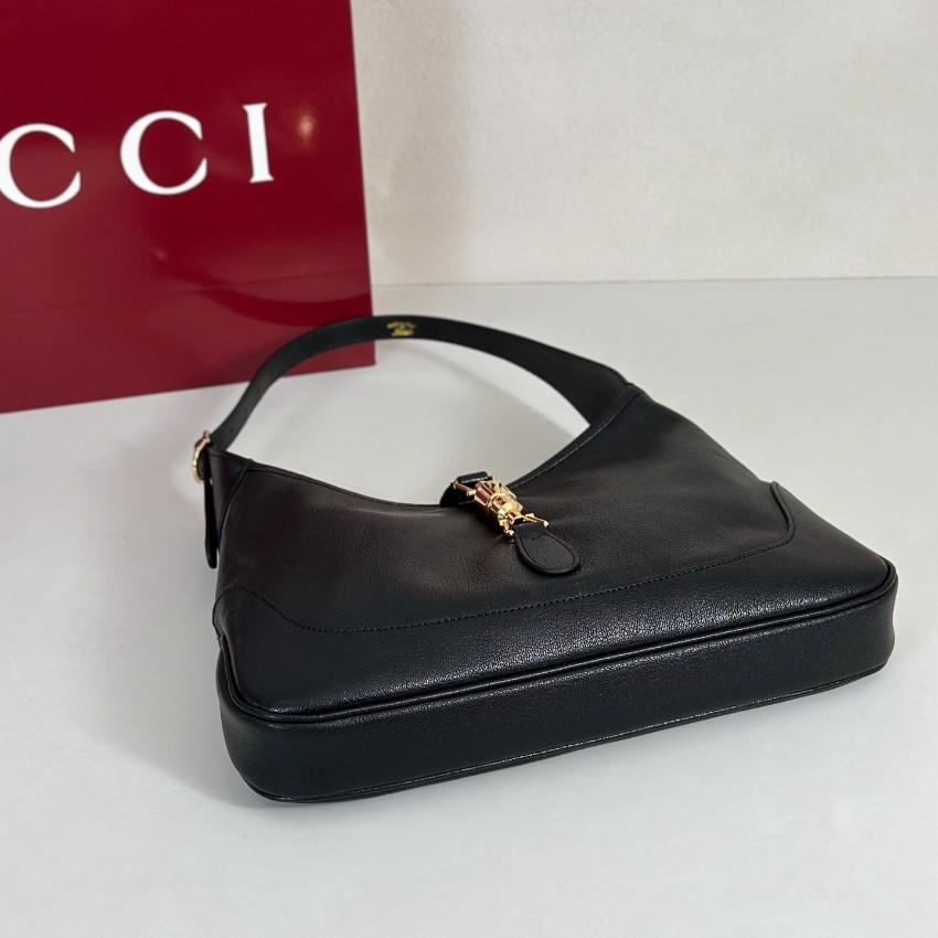 グッチ スーパーコピー 届く ジャッキー1961 ショルダーバッグ ブラック レザー調 ゴールド金具 863136_3
