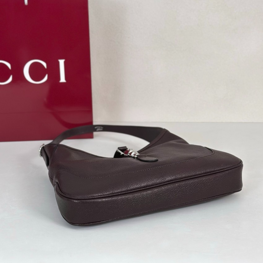 グッチ スーパーコピー ジャッキー1961 ショルダーバッグ ダークブラウン レザー調 シルバー金具 863136_1