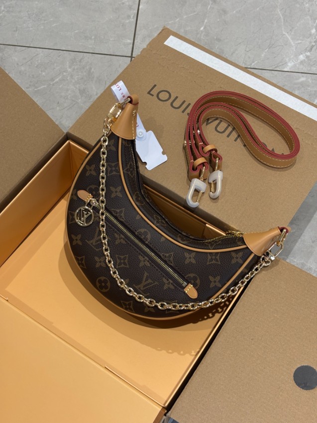 ルイ・ヴィトン n級品 ループ モノグラム チェーンバッグ ブラウン ヌメ革トリムデザイン_2