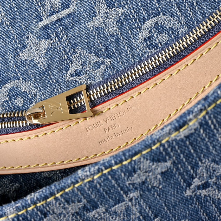 ルイヴィトン n級品 モノグラムデニム ミニショルダーバッグ ブルー ヌメ革切替 2WAYベルトデザイン m13070_6