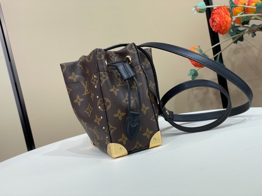 ルイヴィトン n級品 ノエ ミニリュック ブラウン モノグラム柄 ブラックストラップ ゴールドコーナー金具 レディース m29323_5