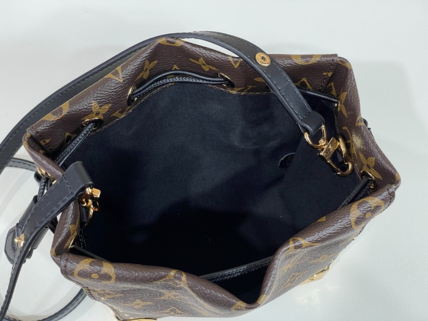 ルイヴィトン n級品 ノエ ミニリュック ブラウン モノグラム柄 ブラックストラップ ゴールドコーナー金具 レディース m29323_8