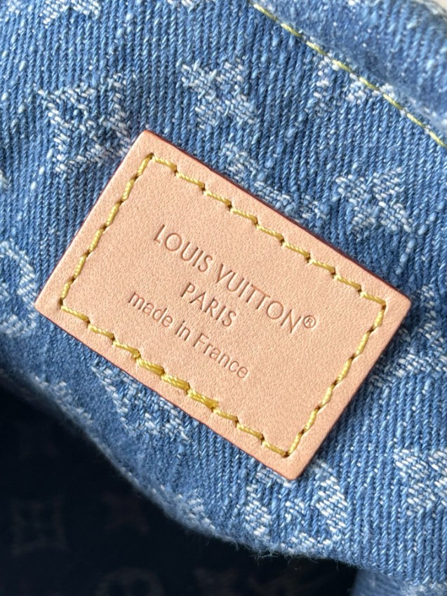 ルイヴィトン n級品 ノエ モノグラム デニム ミニ巾着バッグ ブルー ヌメ革コンビ チェーン付き カジュアル M83043_9