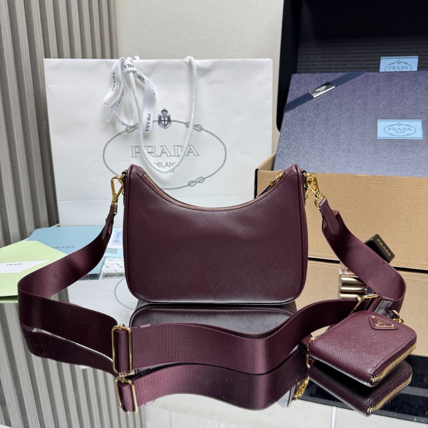 プラダ スーパーコピー 届く リエディション2005 ショルダーバッグ ボルドー ゴールドチェーン ポーチ付き2WAY仕様 1BH204_9