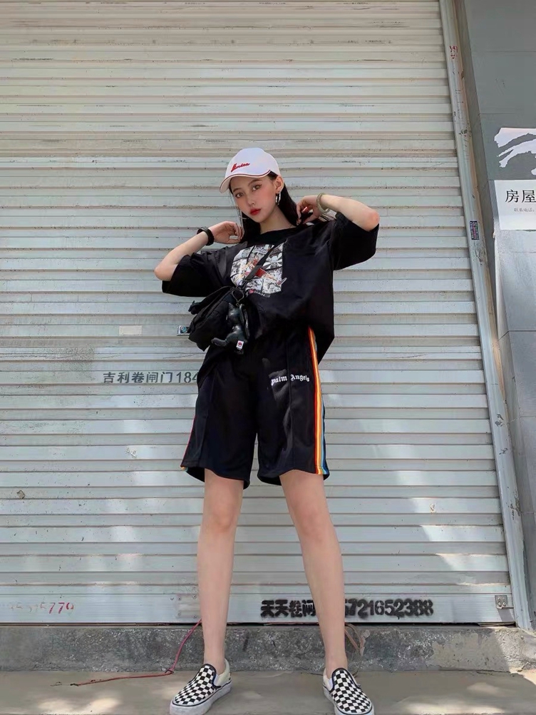 パームエンジェルス ショートパンツ コーディネート ブラック ニット 快適性 正規品 23年夏新作 男女兼用