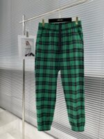 パームエンジェルス スウェットパンツ 緑 チェックのスラックス 快適性 正規品 22年秋冬新作 男女兼用