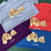 パームエンジェルス芸能人2023SS新作男女兼用ブロークンベアコットンTシャツ