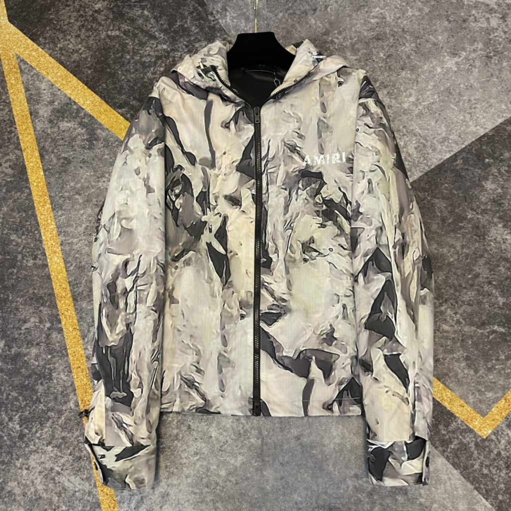 AMIRI【マイク・アミリ】芸能人激安新作 TRACK JACKET 迷彩トラックジャケットリモンタナイロンジップアップパーカー