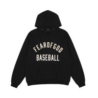 FEAR OF GOD【フィア・オブ・ゴッド】激安新作通販ブラック Baseball フーディ ロゴプリント パーカー フーディ