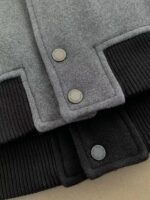 韓国 オフ ホワイト 安いn級秋冬新作ウール皮革ベースボールジャージ