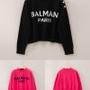 BALMAIN（バルマン）激安販売芸能人 ウィメンズ クロップド丈 ニットウェア ロゴ セーター