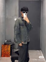 BALENCIAGA(バレンシアガ)コピーアルファベットグラフィティデニムジャケット