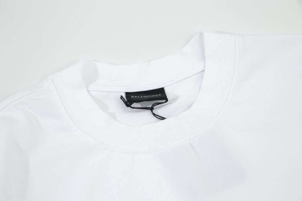BALENCIAGA偽物ブラックプリント 男女兼用半袖Tシャツ激安通販