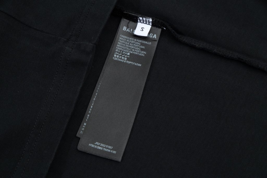 BALENCIAGA偽物ブラックプリント 男女兼用半袖Tシャツ激安通販
