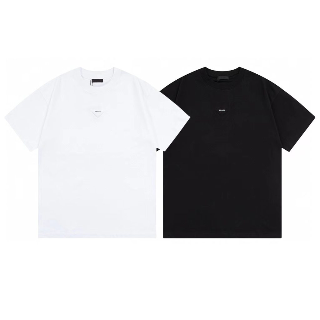 PRADA (プラ ダ)プリントアルファベット 男女兼用半袖Tシャツ