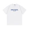PRADA (プラ ダ)2024新作100コットンアルファベットプリント 男女兼用半袖Tシャツコピー
