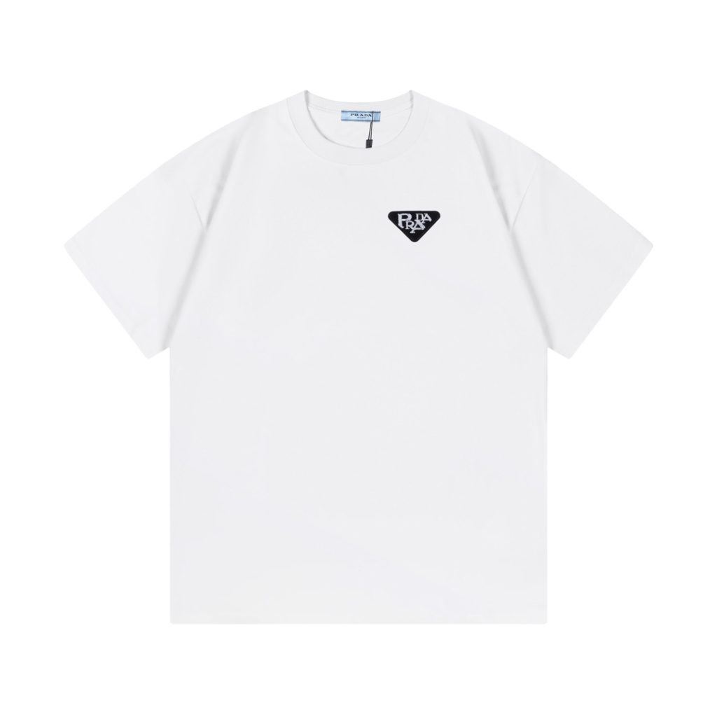 PRADA (プラ ダ)100%コットンアルファベット プリント男女兼用 半袖Tシャツスーパーコピー