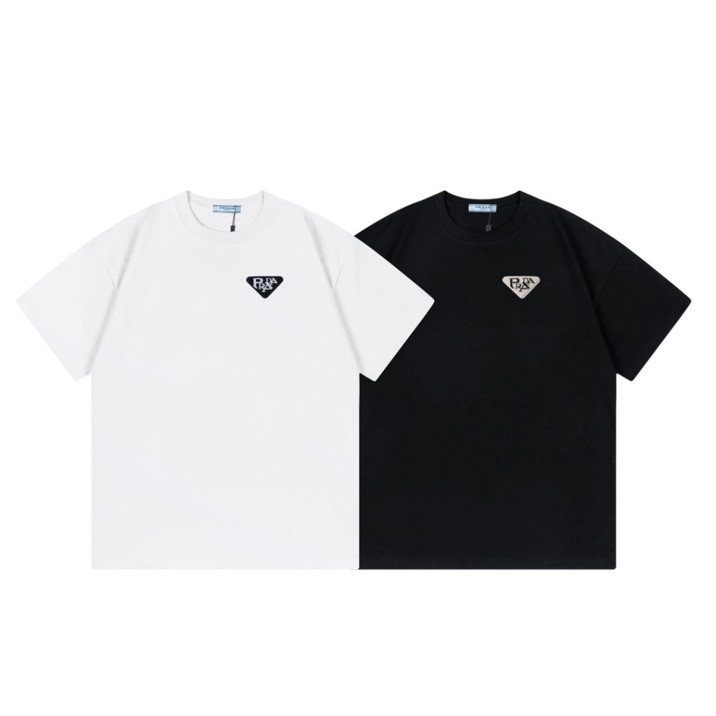 PRADA (プラ ダ)100%コットンアルファベット プリント男女兼用 半袖Tシャツスーパーコピー
