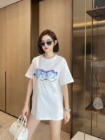 LOUIS VUITTON(ルイヴィトン)偽物キノコのパターン刺繍カジュアルな半袖男女兼用激安通販