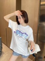LOUIS VUITTON(ルイヴィトン)偽物キノコのパターン刺繍カジュアルな半袖男女兼用激安通販