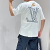 LOUIS VUITTON(ルイヴィトン)2024夏新作アルファベット刺繍男女兼用 ラウンドネック半袖コピー