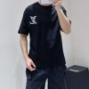 LOUIS VUITTON(ルイヴィトン)2024夏新作アルファベット刺繍男女兼用 ラウンドネック半袖コピー