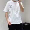 LOUIS VUITTON(ルイヴィトン)2024夏新作アルファベット刺繍男女兼用 ラウンドネック半袖コピー